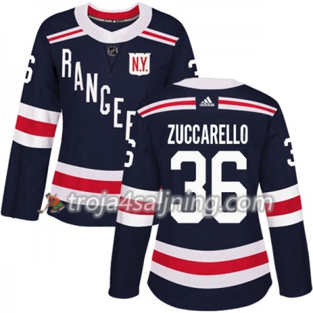 New York Rangers tröja Mats Zuccarello 36 Adidas 2017-2018 Marinblå 2018 Winter Classic Authentic - Dame NHL Tröjor